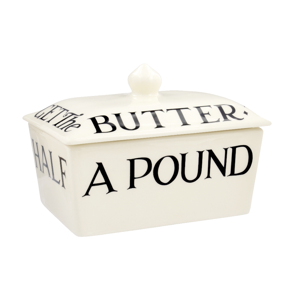 Small Butterdish Black Toast