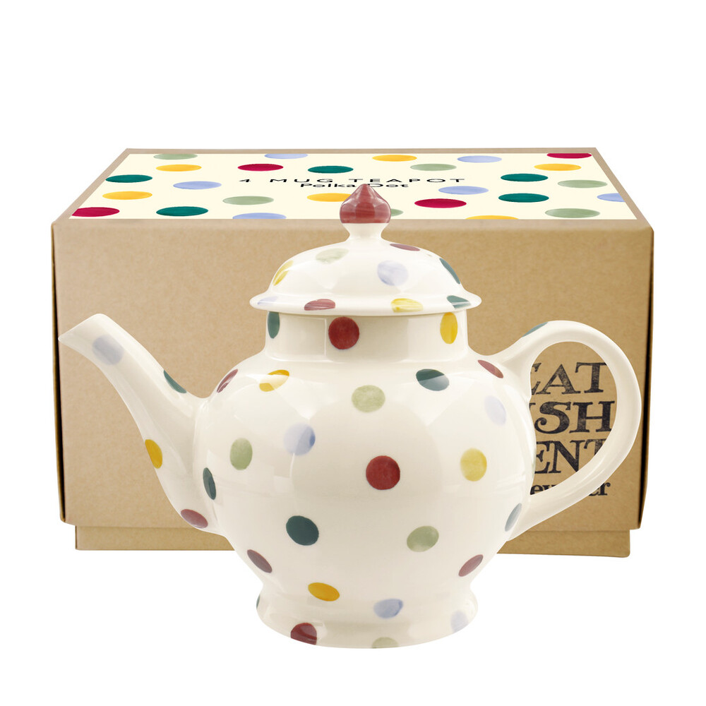 4 mug Teapot Boxed Polka Dots