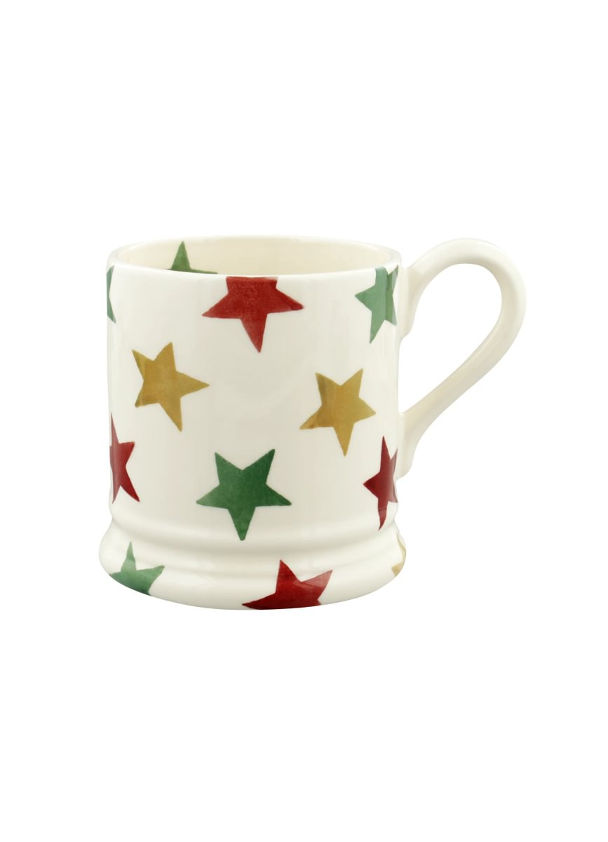 ½ pt Mug Red, Green & Gold Star