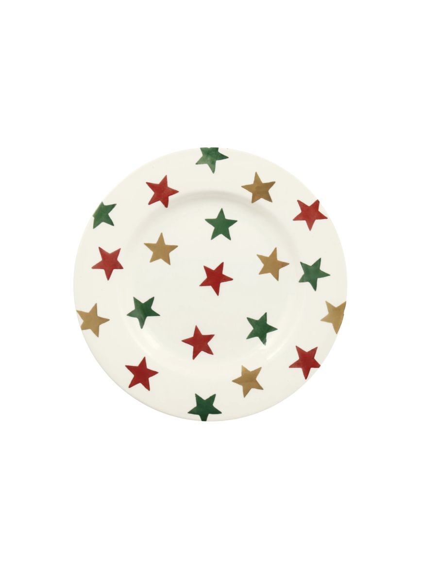 8½ Plate Red. Green & Gold Star