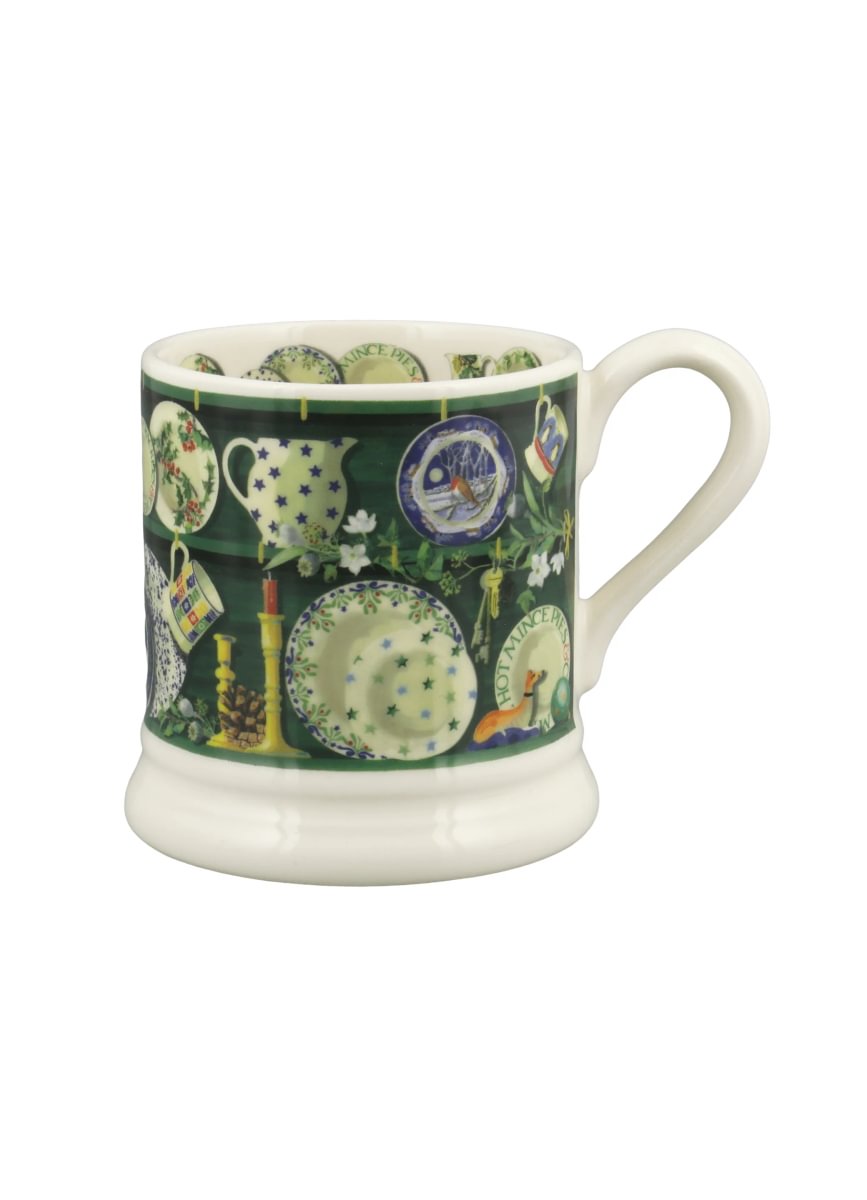 ½ pt Mug Green Christmas Dresser