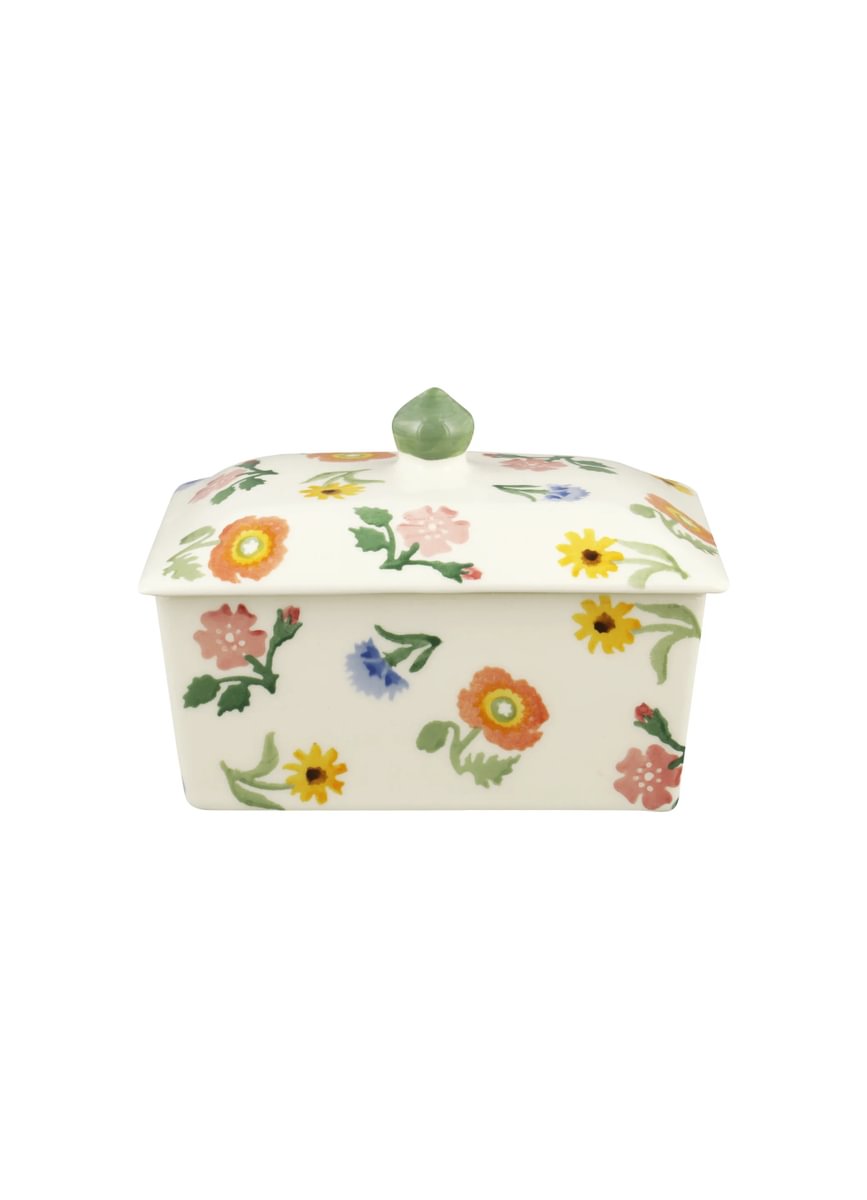 Small Butterdish Poppies & Pinks