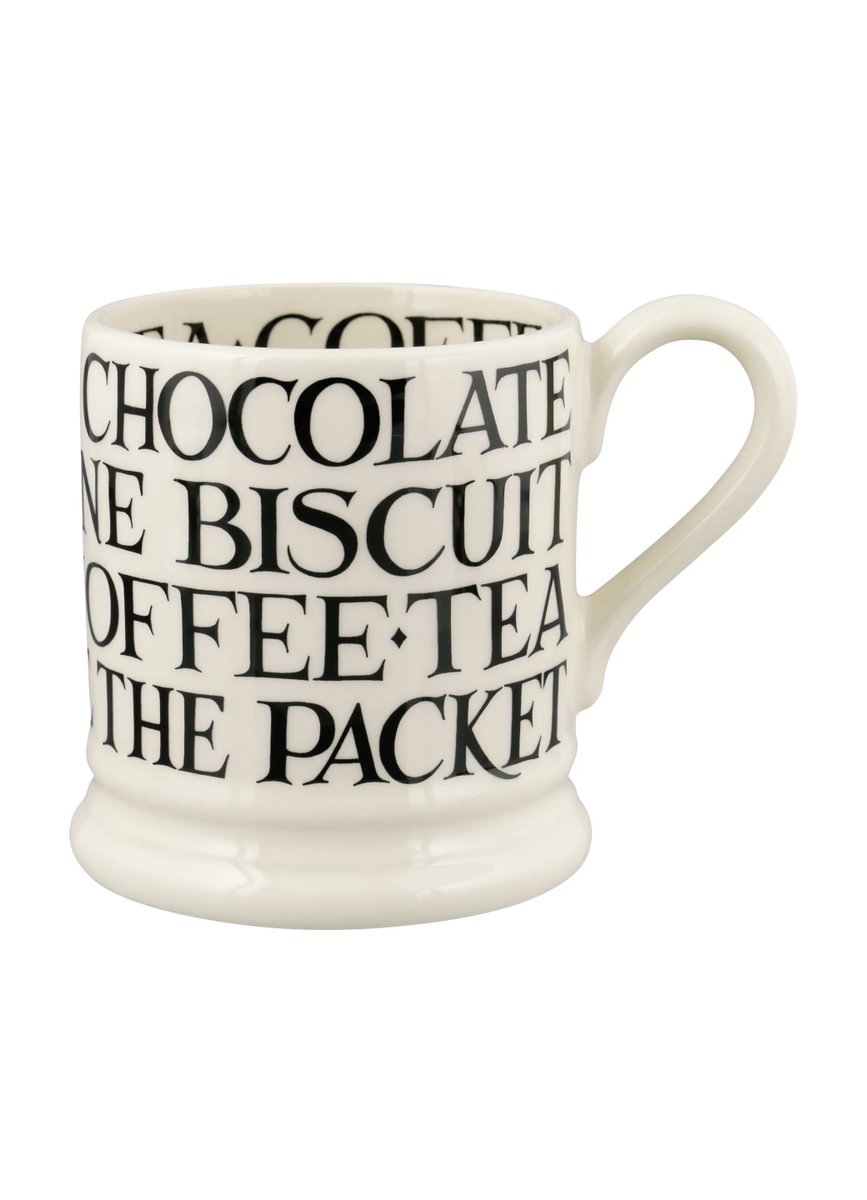 ½ pt Mug Black Toast All over Writing
