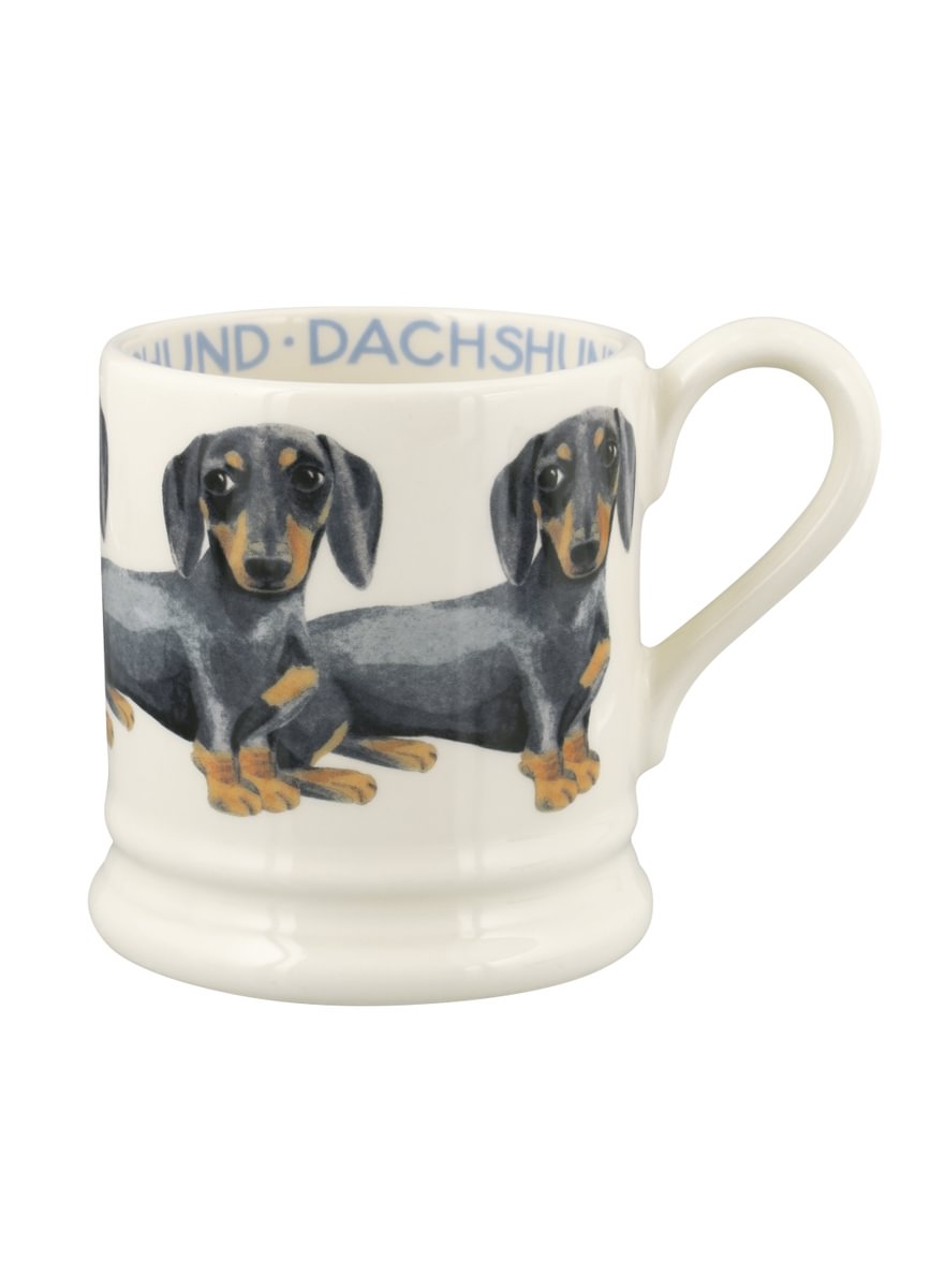 ½ Pt Mug Black & Tan Dachshund