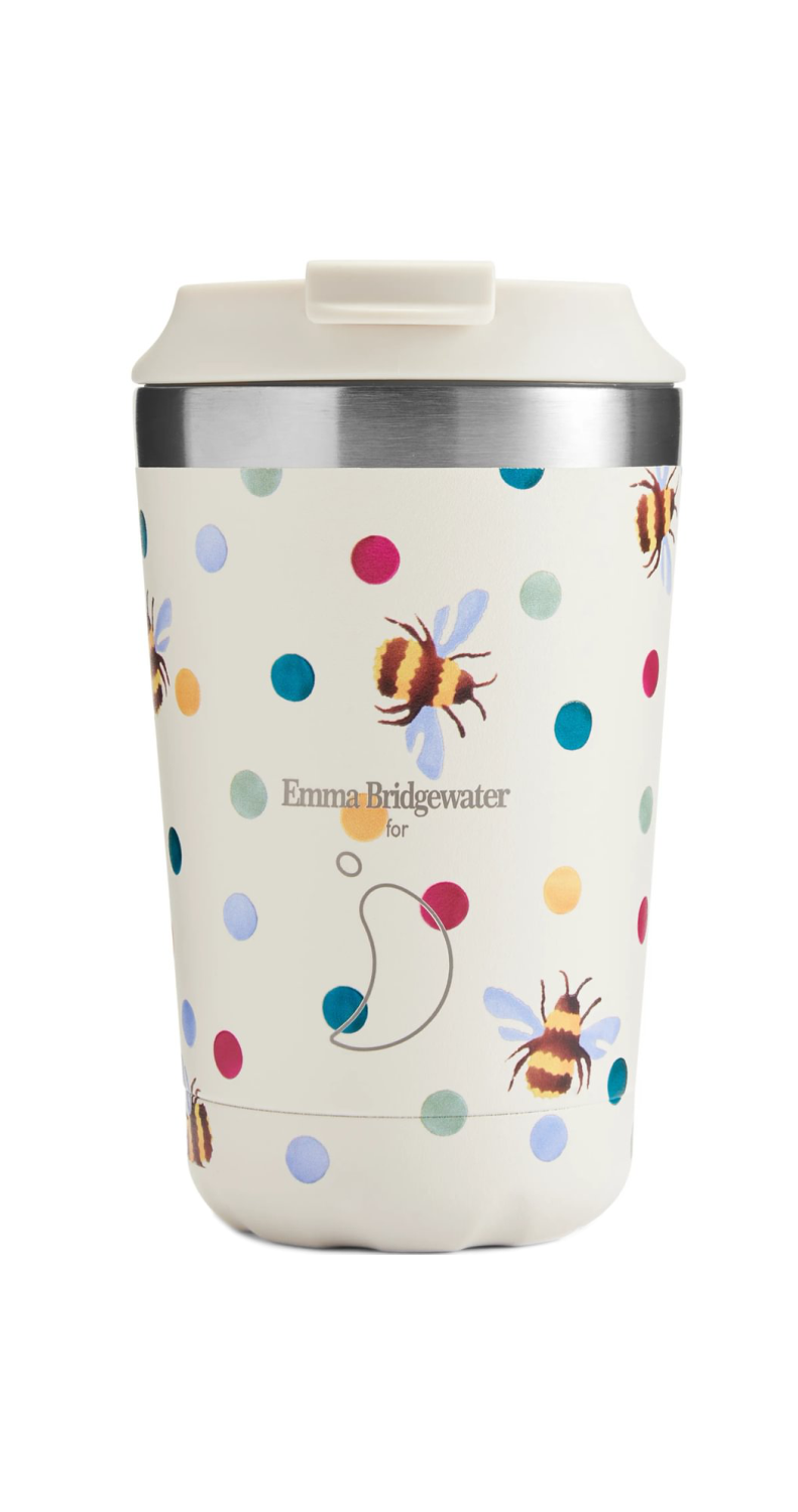 Chilly's Coffee Cup 340ml Polka Dots & Bees Leakproof