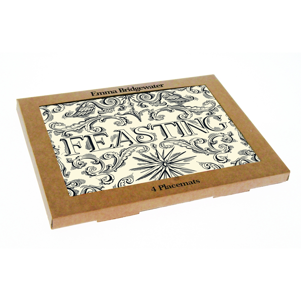 Set of 4 Placemats Black Toast