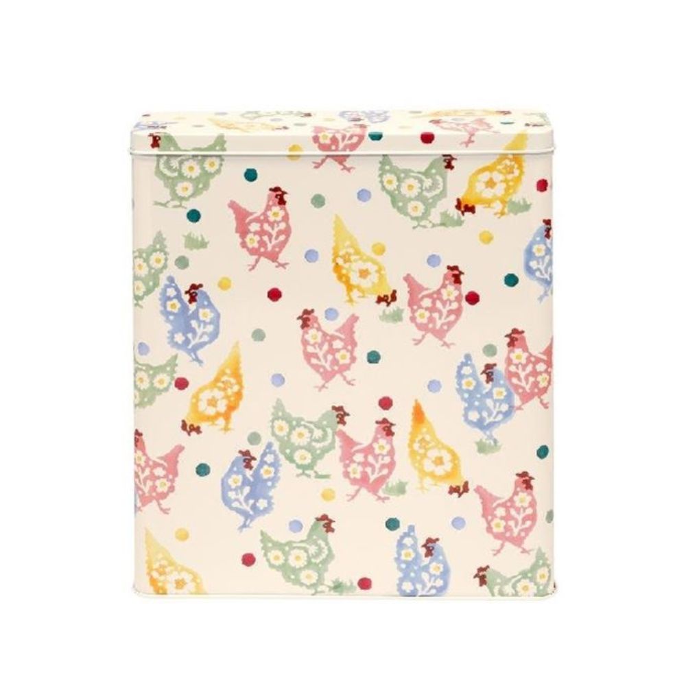 Cereal Tin Polka Chickens