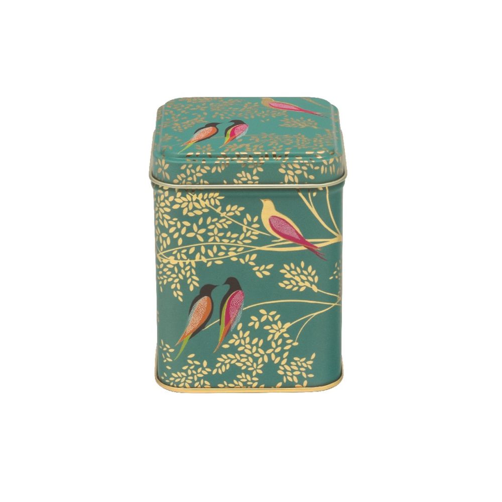 Square Tin 100 gram Sara Miller Green Birds