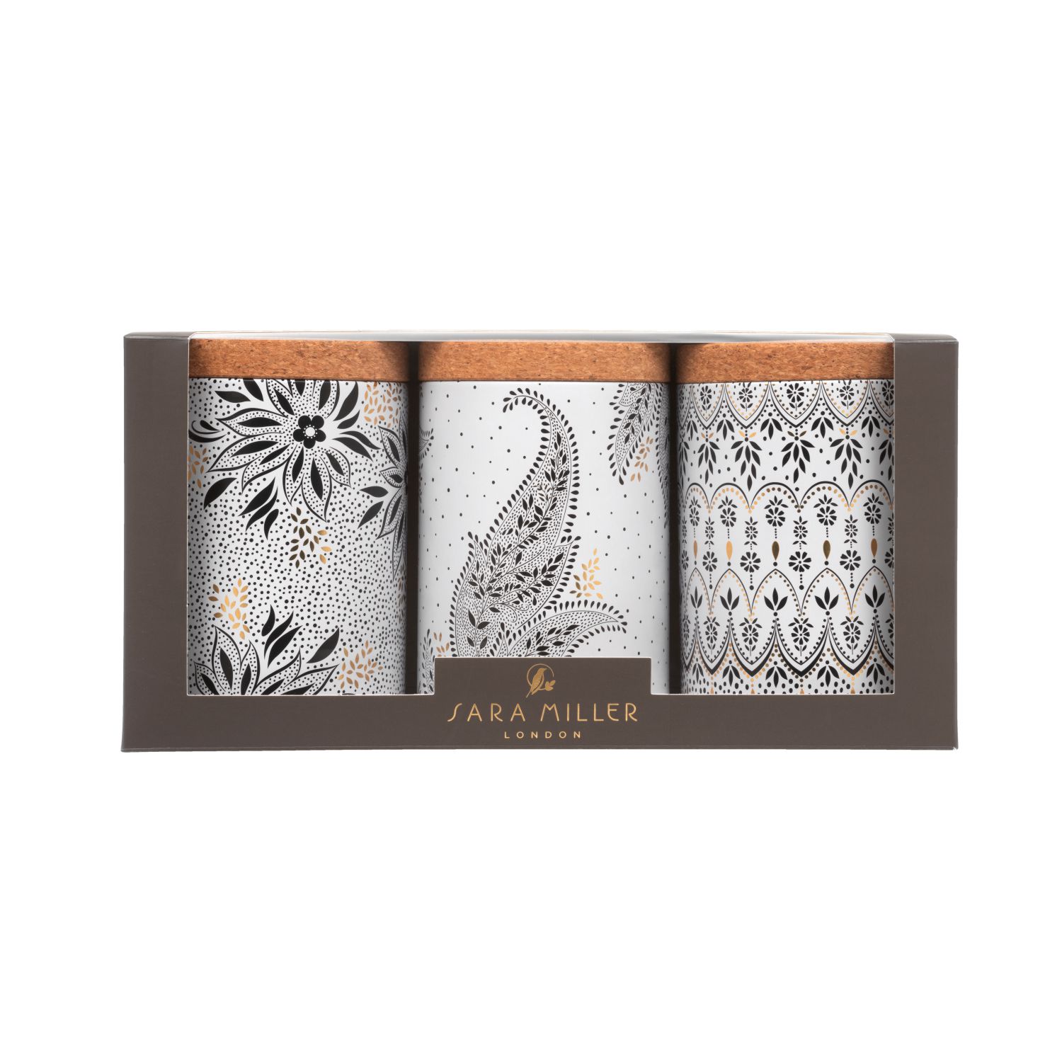 Set of 3 Caddy Tins Sara Miller Artisanne