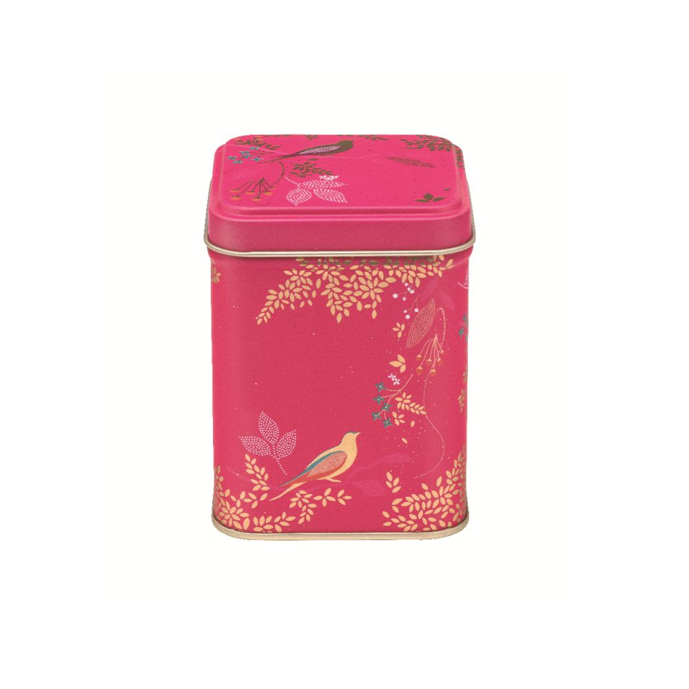 Square Tin 100 gram Sara Miller Pink Birds