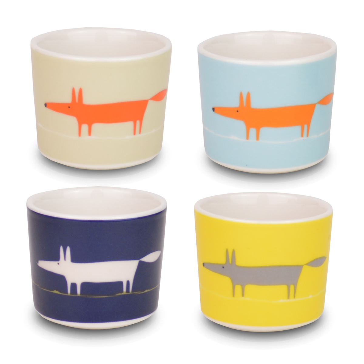 Set of 4 Egg Cups - Mr Fox