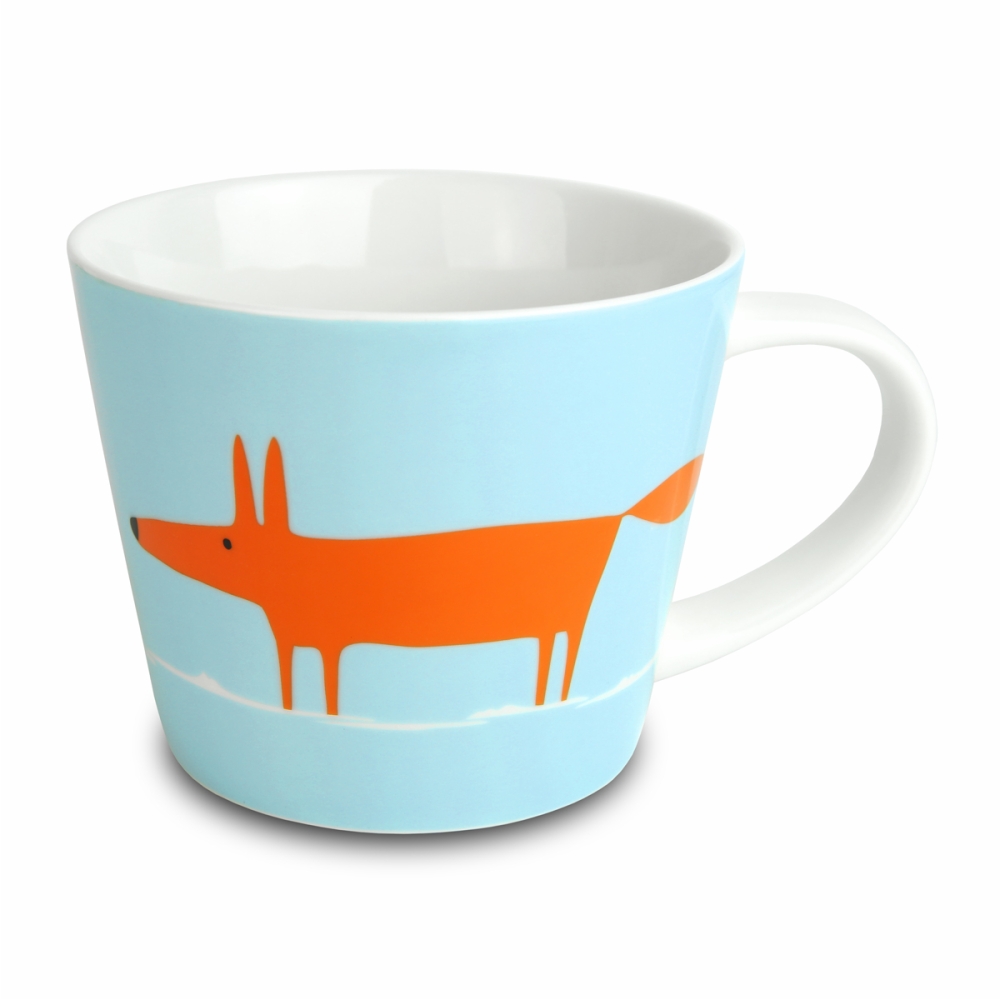 Large mug mr fox orange & light blue