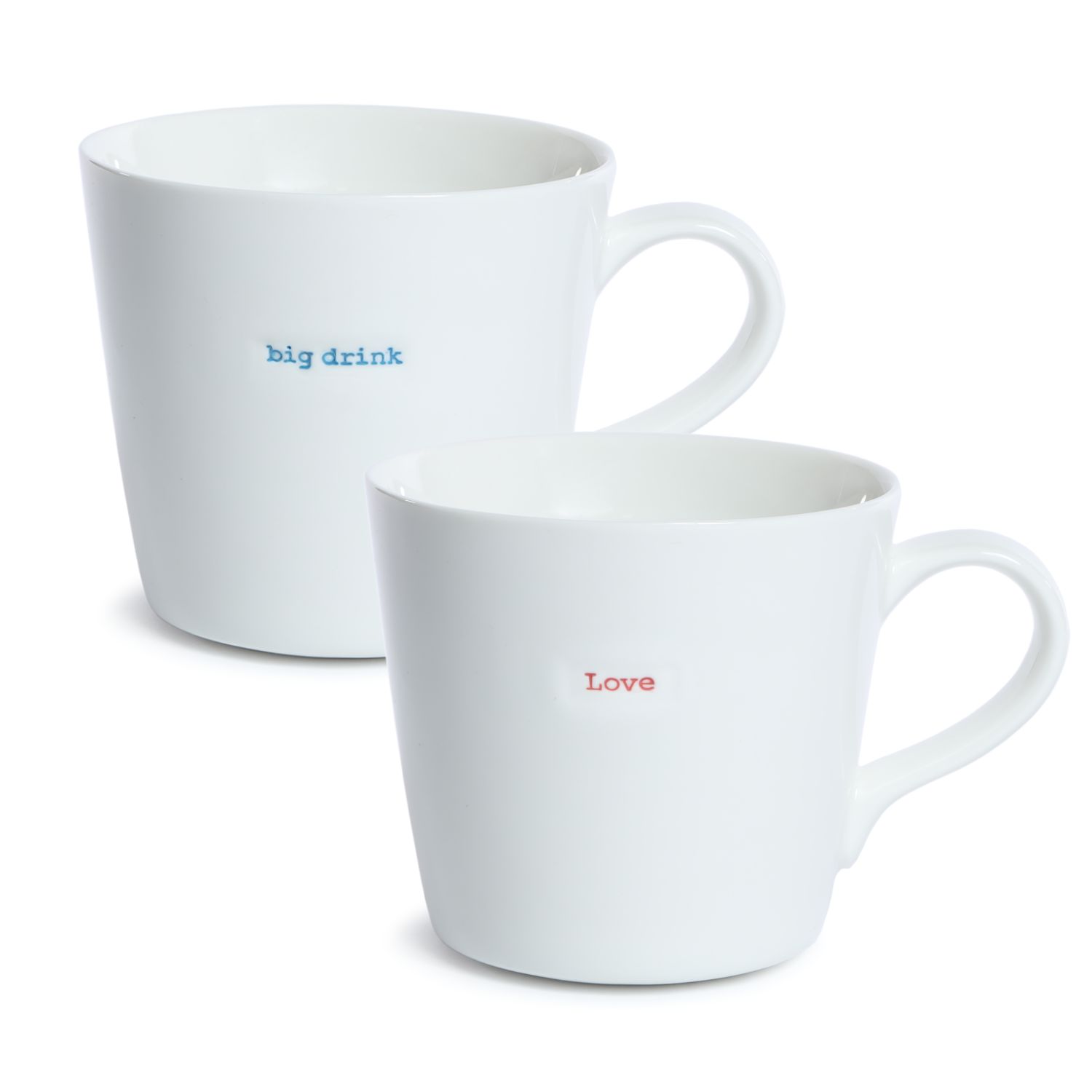 XL Bucket Mug Set of 2 big drink | Love