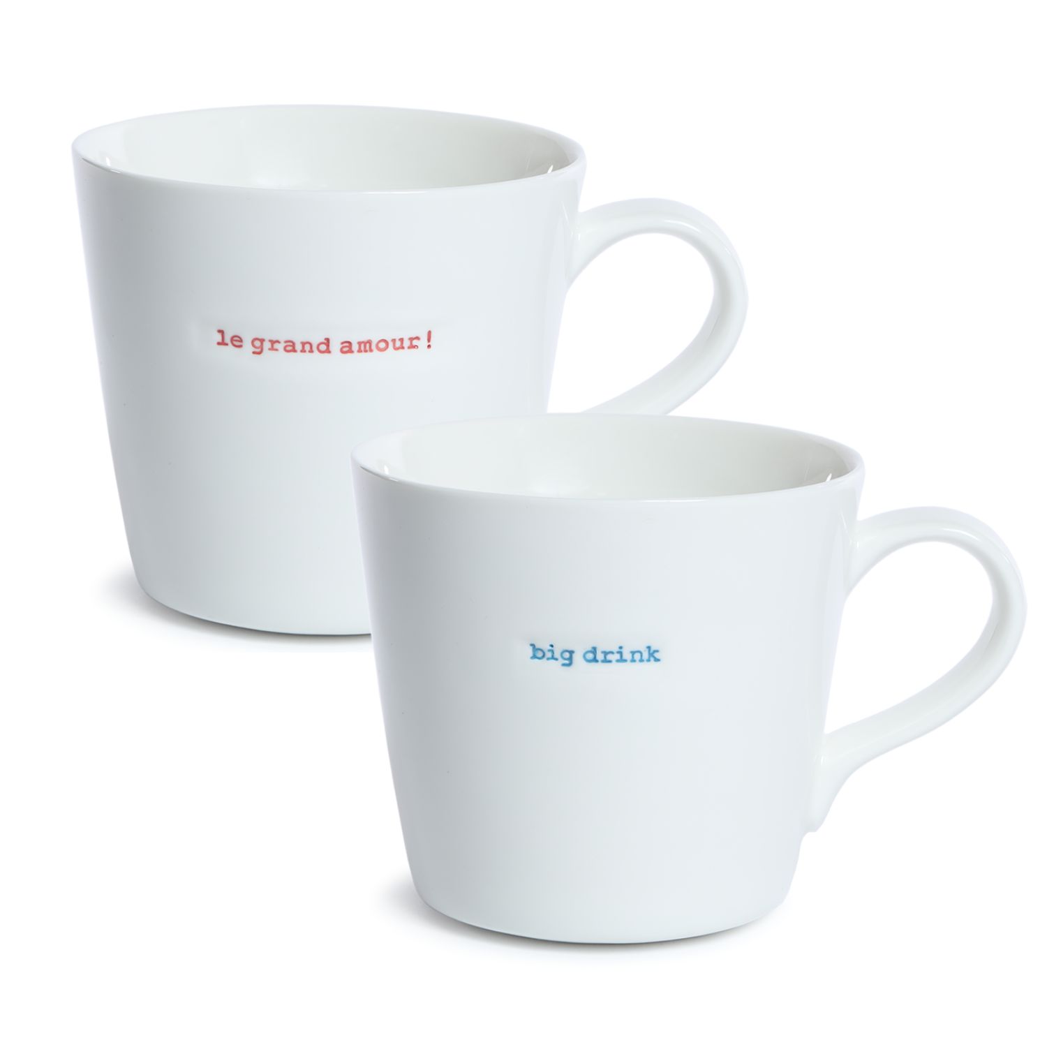 XL Bucket Mug set of 2 le grand amour | big drink