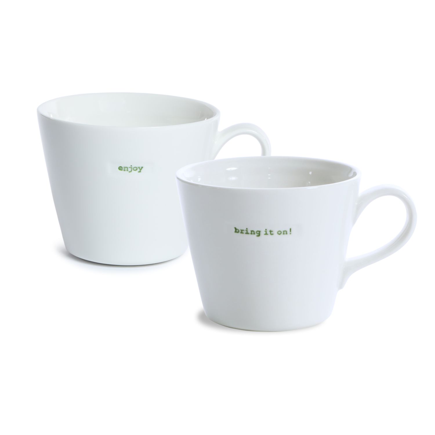 Bucket Mug Set of 2 enjoy en bring it on