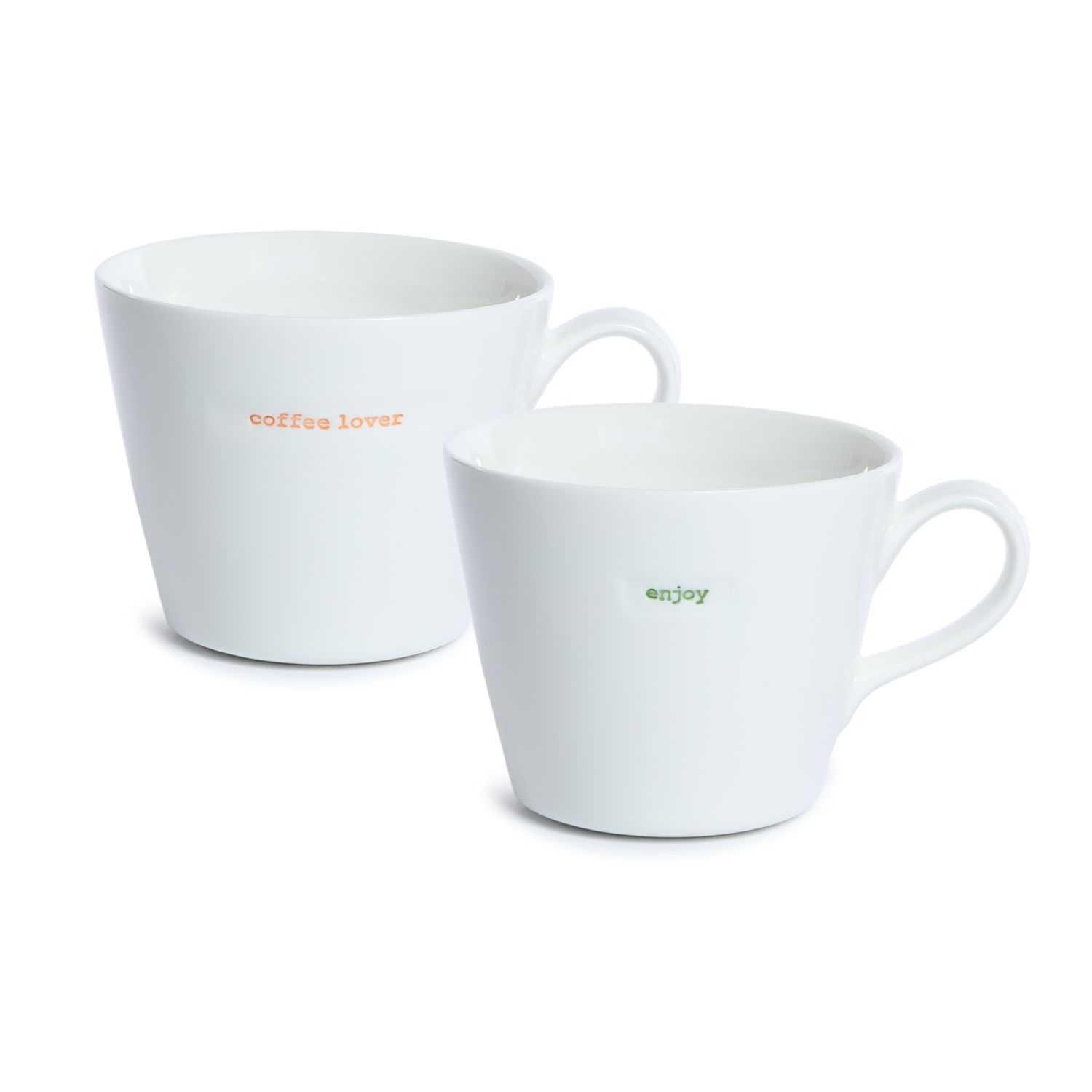 Bucket Mug Set of 2 enjoy en coffee lover