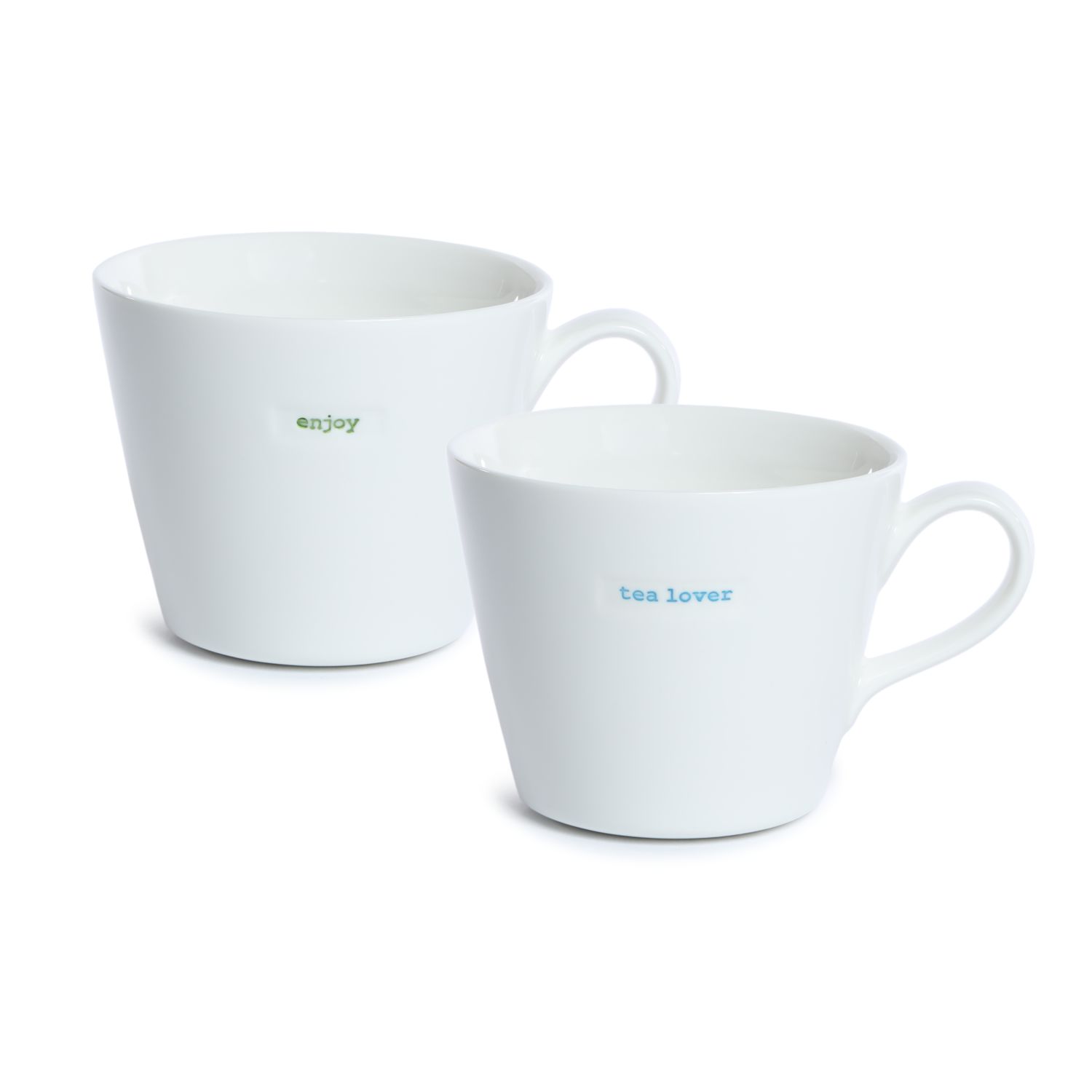 Bucket Mug Set of 2 enjoy en tea lover